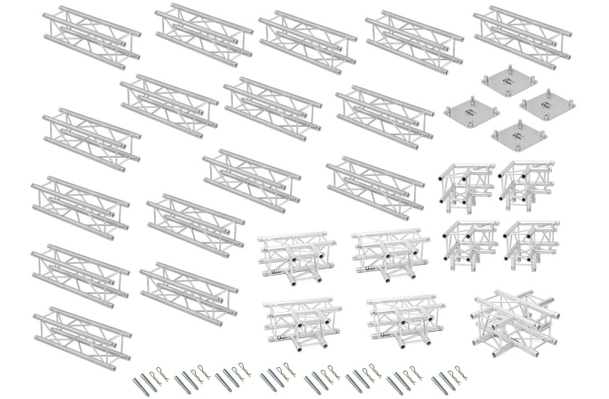 Structura metalica integrala Alutruss Truss set QUADLOCK 6082 square 7.71x7.71x3.5m (WxDxH)