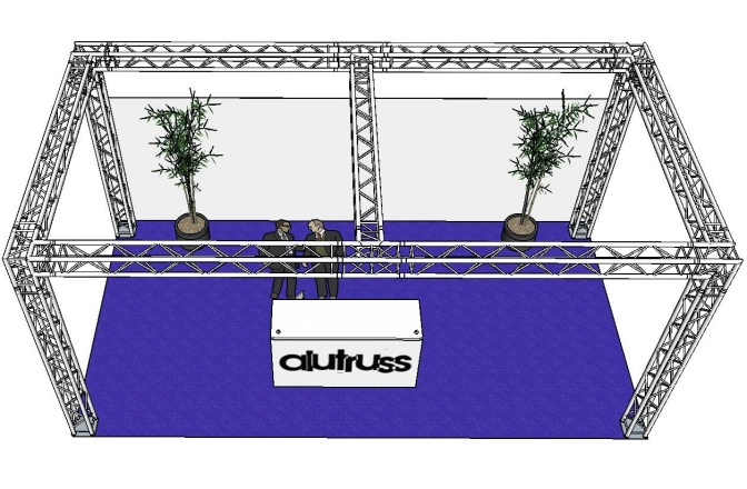 Structură metalică rectangulară Alutruss Truss set QUADLOCK 6082 rectangle 7.71x4x3.5m (WxDxH)