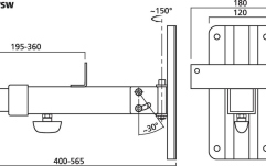 Suport de boxe de perete Monacor PAST-550/SW