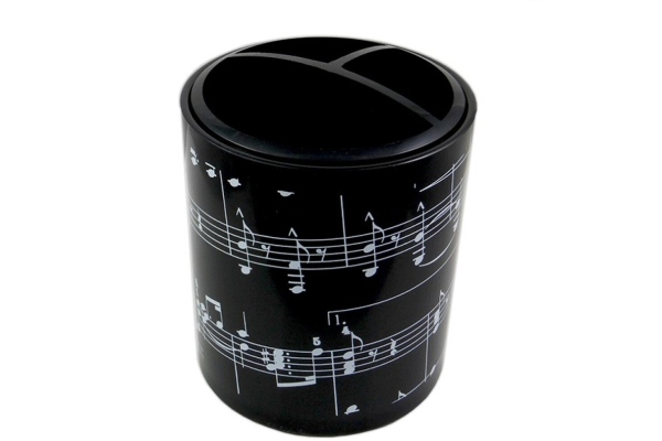 Plastic Pen Holder Round Music Notes Design