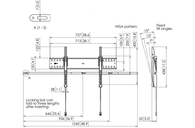 Suport TV de perete Vogels PFW4710 55"-65" max.75kg