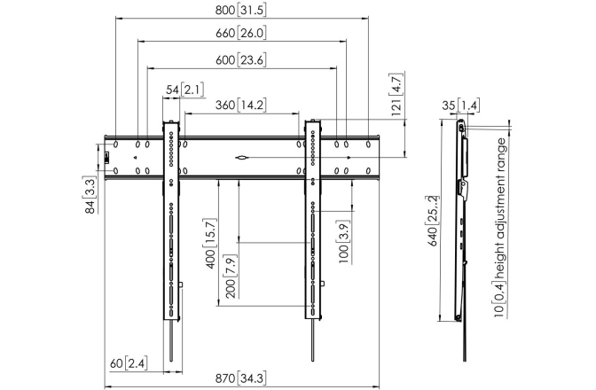 Suport TV de perete  Vogels PFW6800, 55"-100", max 100kg, eligibil PNRAS/PNRR