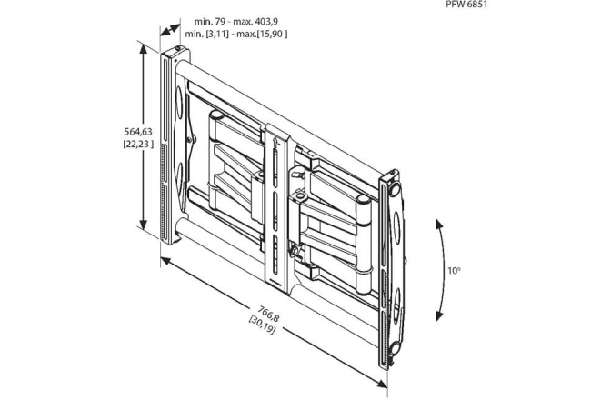 Suport TV perete Vogels  PFW6851 42"-100" (106cm-250cm) max 80 kg