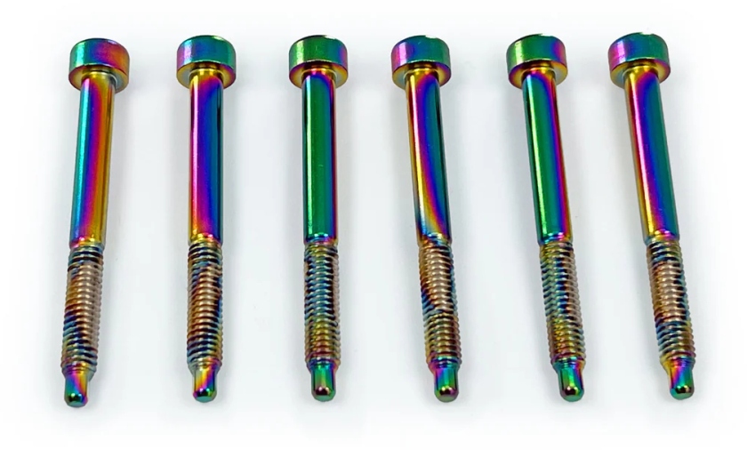 Floyd Rose FROSLSBCP - Color Stainless Steel String Lock Screws (6 pcs), Burnt Chrome