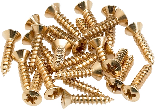Fender Pickguard/Control Plate Mounting Screws (24) (Gold)