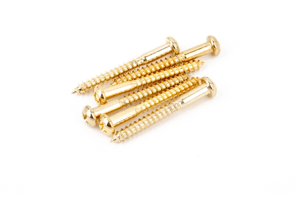 Fender Vintage-Style Stratocaster Bridge Mounting Screws Phillips-Head Gold