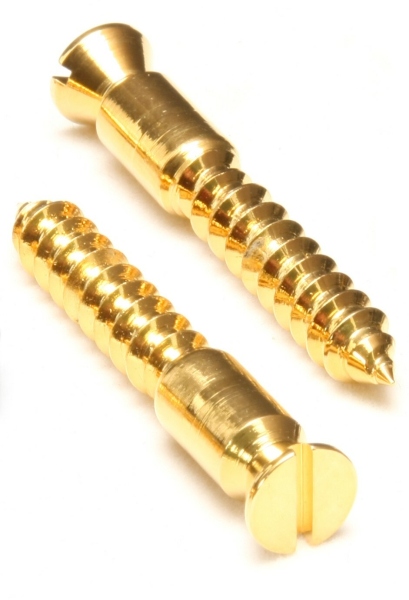 Floyd Rose FRBMWSSSG - Bridge Mounting Wood Screws (2 pcs) - Satin Gold