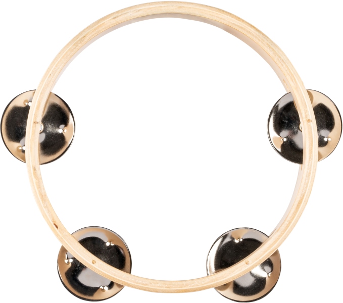 Nino Percussion Single Row Wood Tambourine - 6” Natural