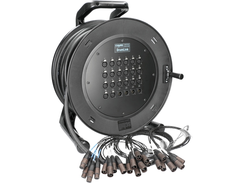 Klotz DrumLink 20/4 - 20x XLR 3p F/M + 4x XLR 3p M/F24-channel - analog multicore drum - single ground - 30 m