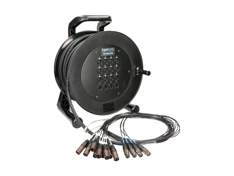 Klotz DrumLink 12/4 - 12x XLR 3p F/M + 4x XLR 3p M/F16-channel - analog multicore drum - single ground - 40 m