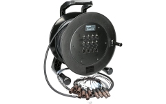 Tambur cablu XLR compact Klotz DrumLink 8/4 - 8x XLR 3p F/M + 4x XLR 3p M/F12-channel - analog multicore drum - single ground - 25 m