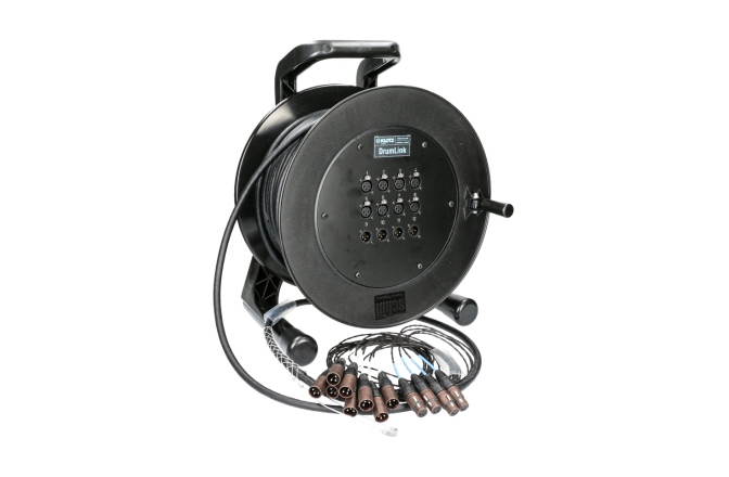 Tambur cablu XLR compact Klotz DrumLink 8/4 - 8x XLR 3p F/M + 4x XLR 3p M/F12-channel - analog multicore drum - single ground - 25 m