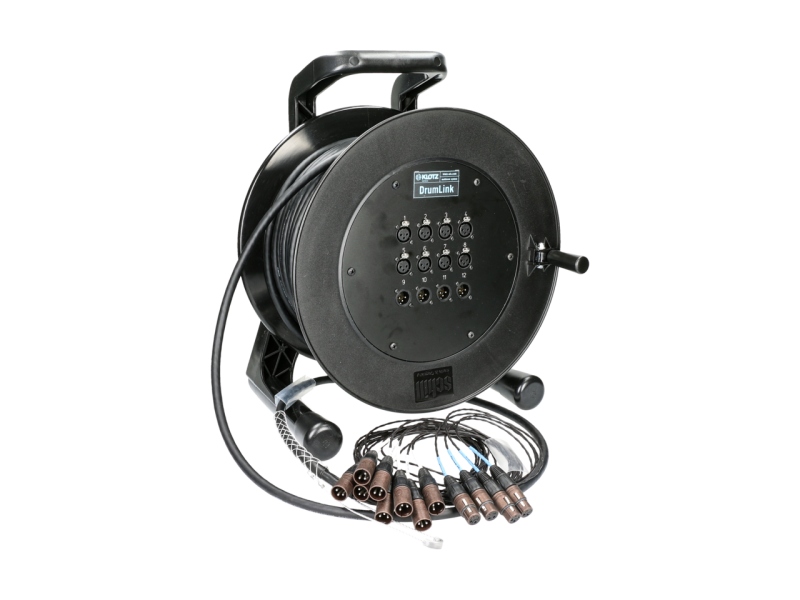 Klotz DrumLink 8/4 - 8x XLR 3p F/M + 4x XLR 3p M/F12-channel - analog multicore drum - single ground - 30 m