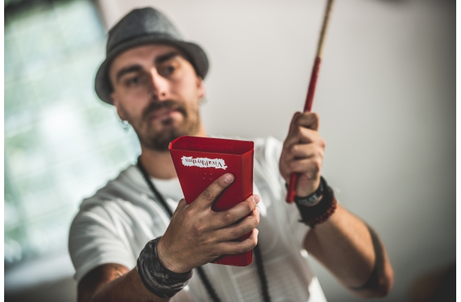 Tamburină Meinl MEINL VivaRhythm Wood Tambourine - red/orange marble finish