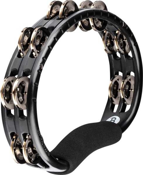 Meinl Traditional ABS Series Hand Held Molded ABS Tambourine - Black/Nickel-Plated Jingles