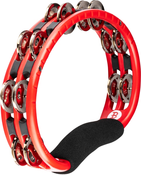 Meinl Traditional ABS Series Hand Held Molded ABS Tambourine - Red/Nickel-Plated Jingles