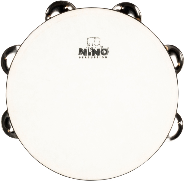 Nino Percussion Double Row Headed Wood Tambourine - 8” Natural
