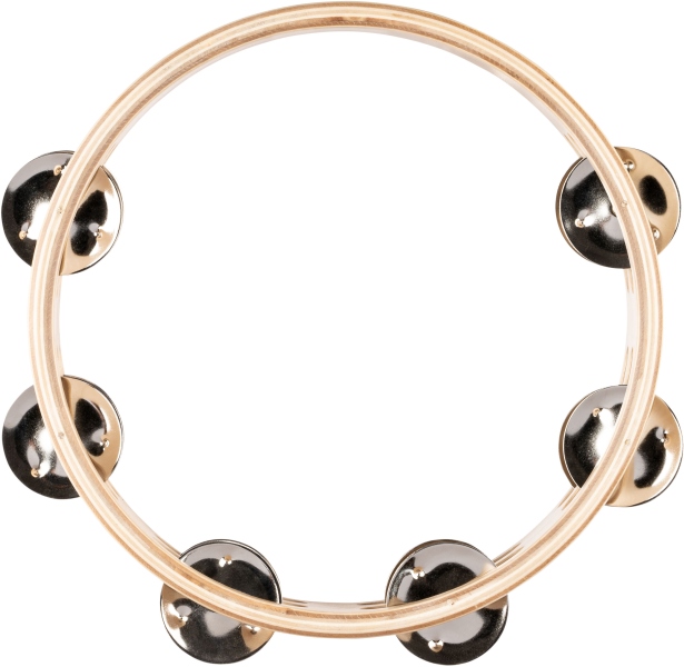 Nino Percussion Double Row Wood Tambourine - 8” Natural