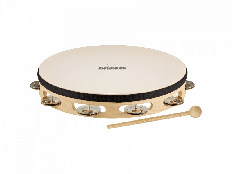 Nino Percussion Headed Wood Tambourine - 10
