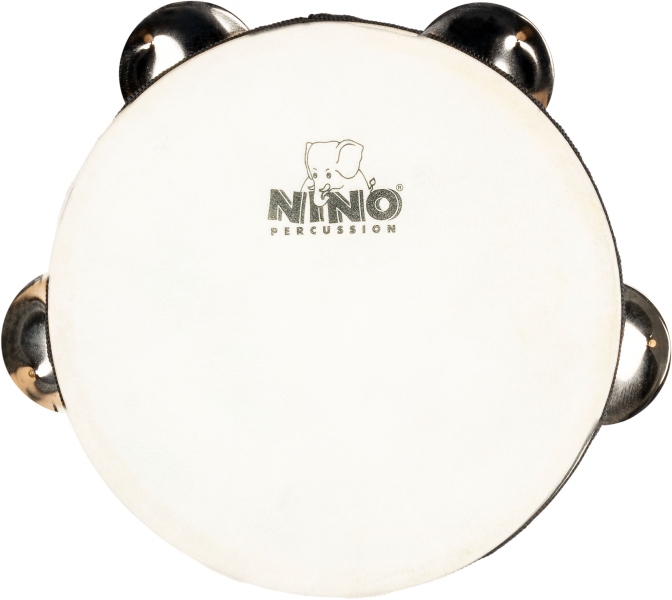 Nino Percussion Single Row Headed Wood Tambourine - 6” Natural