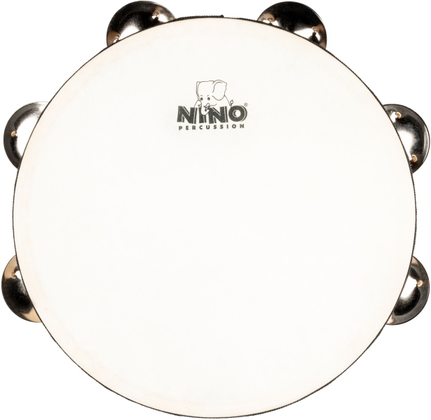 Nino Percussion Single Row Headed Wood Tambourine - 8” Natural