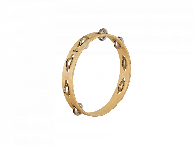 Nino Percussion Wood Tambourine 10 - 1 Row 