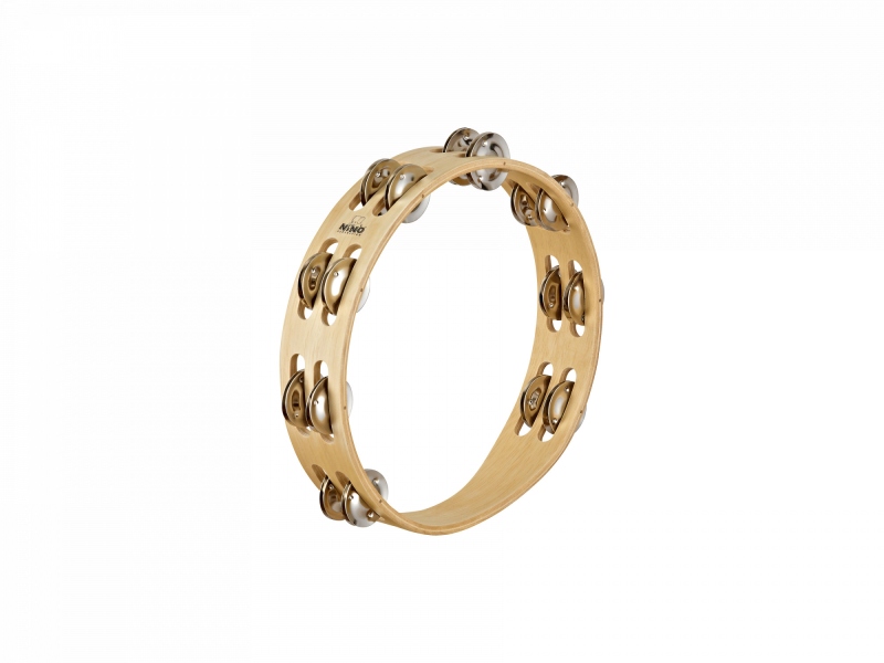Nino Percussion Wood Tambourine 10 - 2 Rows
