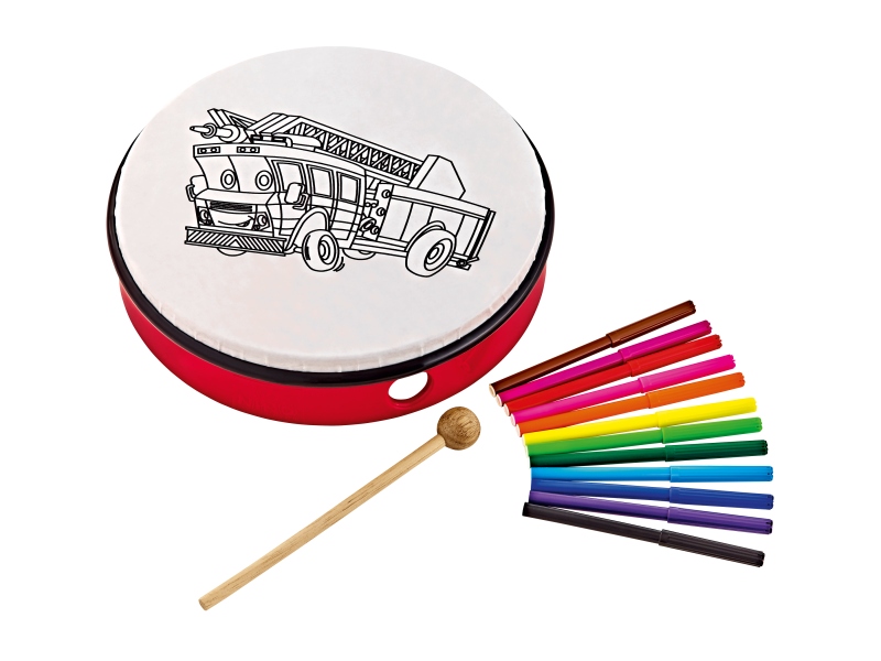 Nino Percussion Customizable ABS Hand Drum - Fire Truck