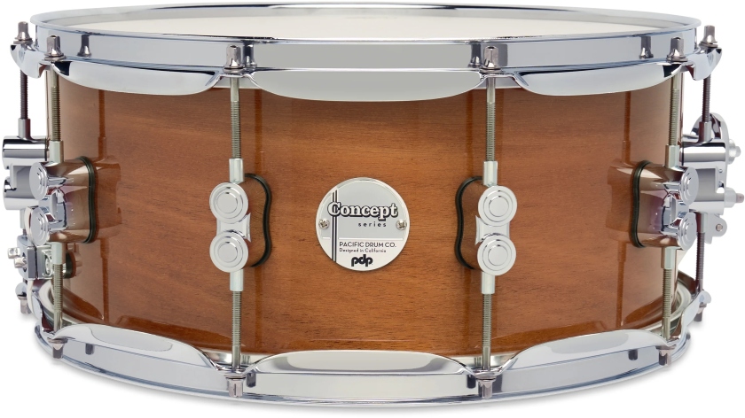 DW PDP Concept Maple Exotic Honey Mahogany CR HW 6.5x14 PDCMX6514SSHM