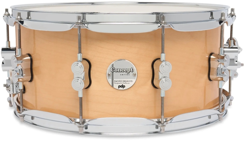 DW PDP Concept Maple Natural Lacquer CR HW 6.5x14 PDCM6514SSNA