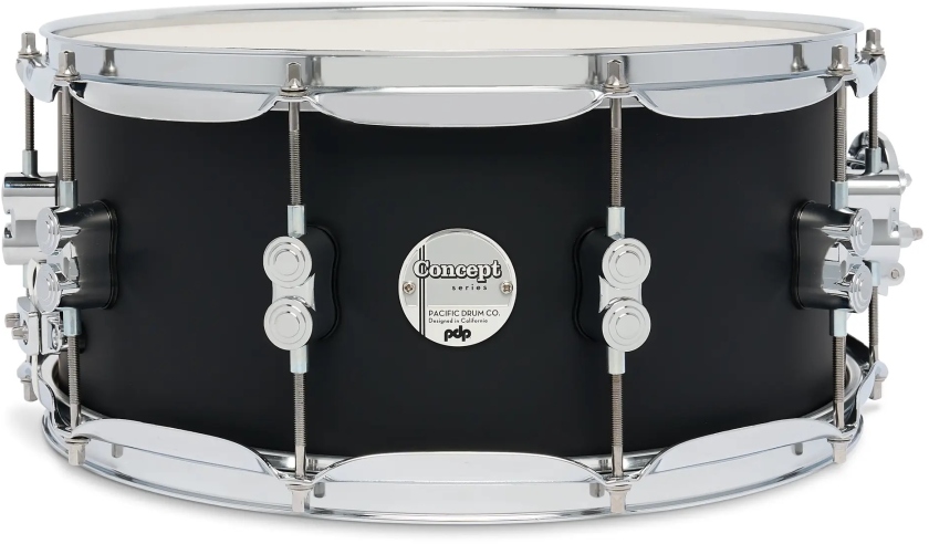 DW PDP Concept Maple Satin Black CR HW 6.5x14 PDCM6514SSBK