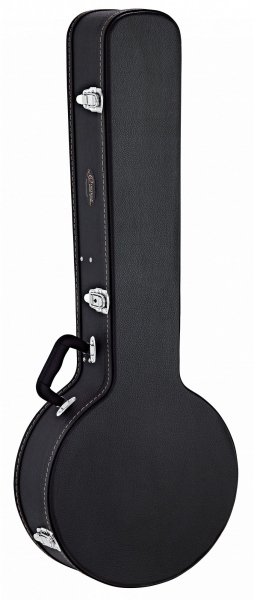 Ortega Case Banjo 5/6-Str. - Black Flat Top Economy Series Chrome Hardware