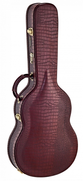 Ortega Case Classic Pro Brown Croco - Arch Top Bronze Hardware 100mm Depth