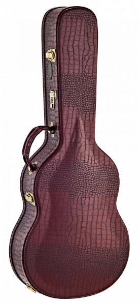 Ortega Case Classic Pro Brown Croco - Arch Top Bronze Hardware 120mm Depth