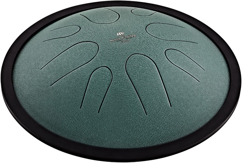 Meinl Sonic Energy 10'' Compact Steel Tongue Drum, B Minor, 8 Notes, 432 Hz, Dark Green