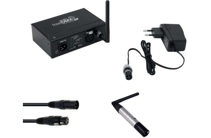 Transmitator + receptor WI-FI DMX Eurolite Set freeDMX AP Wi-Fi Interface + QuickDMX Funksender + DMX cabel