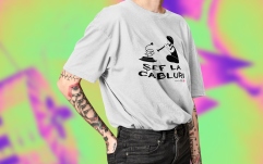 Tricou bumbac Soundcreation Șef la cabluri Alb 5A XL