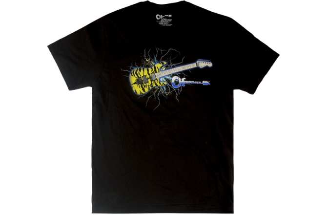 Tricou Chauvet Charvel Satchel Yellow Bengal Guitar Graphic Black S