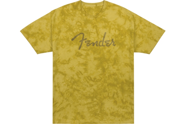 Fender Spaghetti Logo Tie-Dye T-Shirt Mustard M