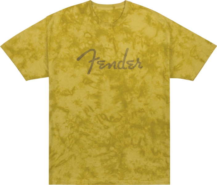 Fender Spaghetti Logo Tie-Dye T-Shirt Mustard S