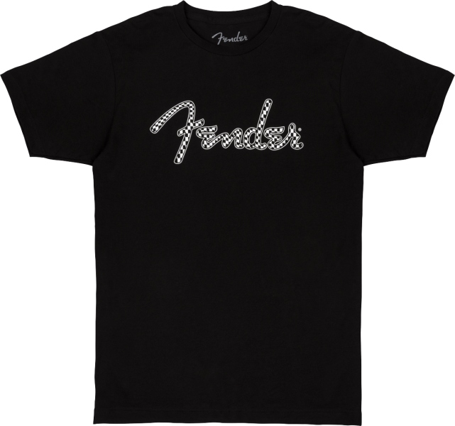 Fender Spaghetti Wavy Checker Logo Tee Black M