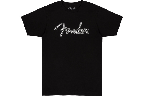 Fender Spaghetti Wavy Checker Logo Tee Black S Fender Spaghetti Wavy Checker Logo Tee Black S