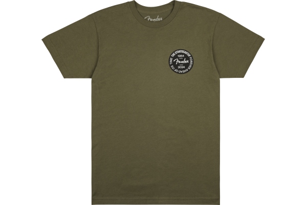 Fender Stratocaster 70th Anniversary Badge Tee Olive L
