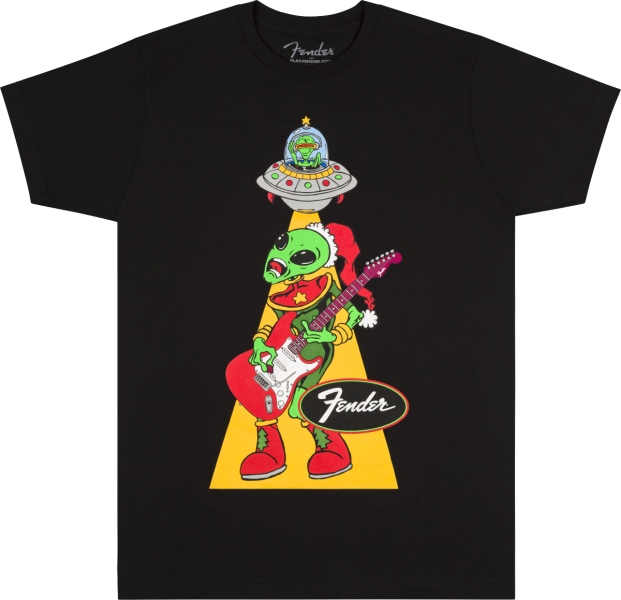 Fender Ugly Christmas Tee Alien Blk M