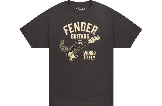 Tricou Fender Wings To Fly T-Shirt Vintage Black XL