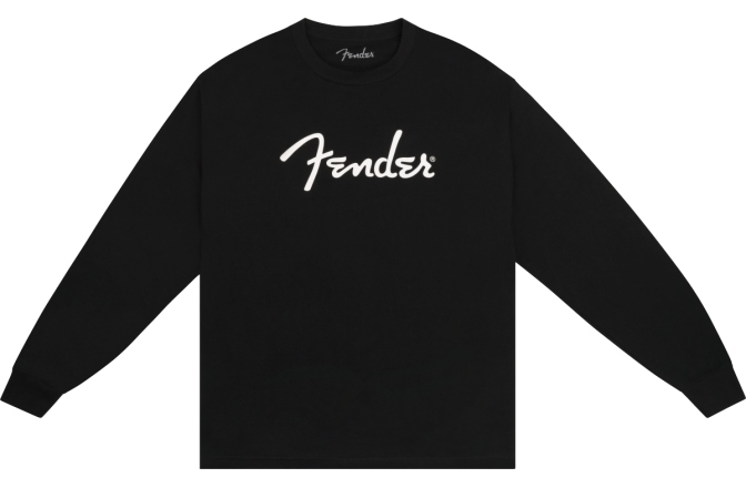 Tricou mânecă lungă Fender Spaghetti Logo Long-Sleeve T-shirt, Black, M