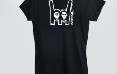 Tricou Meinl Black T-Shirt With Imprinted White Metal-Fork Logo On Chest - Girlie S