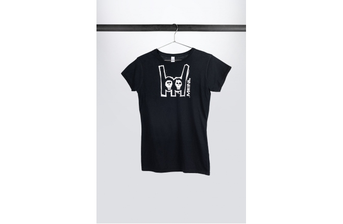 Tricou Meinl Black T-Shirt With Imprinted White Metal-Fork Logo On Chest - Girlie S