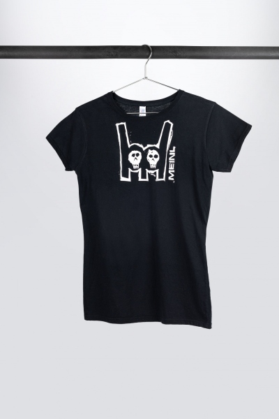 Meinl Black T-Shirt With Imprinted White Metal-Fork Logo On Chest - Girlie S
