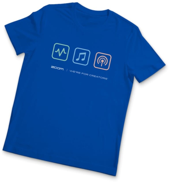 Zoom T-Shirt Icon Blue Size S